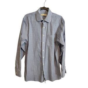 Michael Kors Men 100% Luxe Cotton Button Up Collar Dress Shirt 16 34/35 Designer